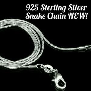 New 24" Sterling Silver Snake Necklace Chain